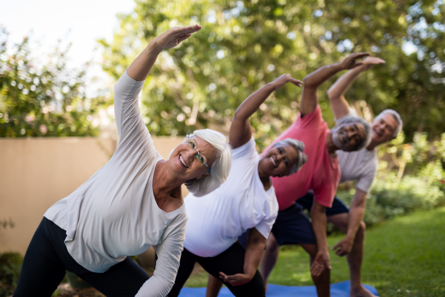 older adults stretching