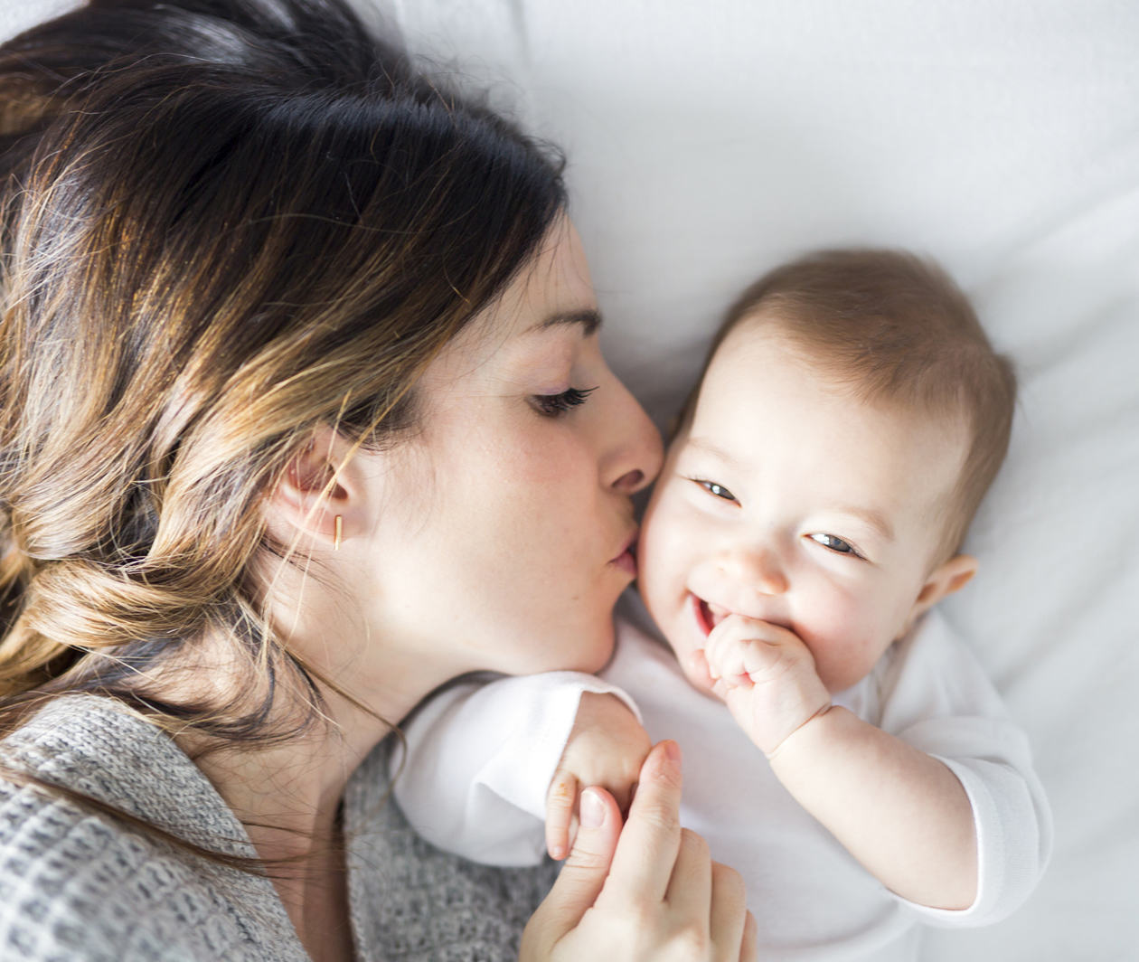 A woman and newborn