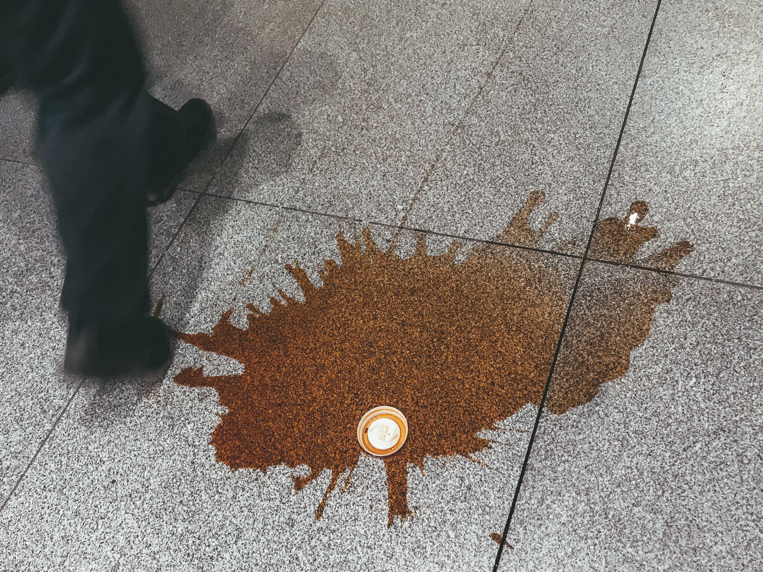 spilled coffee