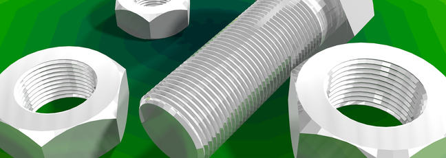 Image of nuts and bolts on green background