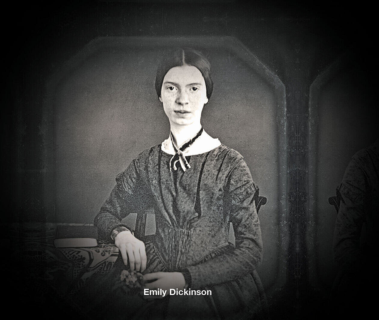 Black and white photograph of Emily Dickinson