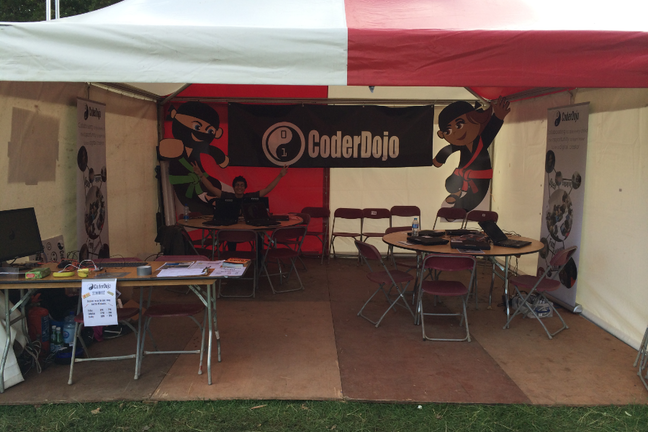 Tent set up as CoderDojo