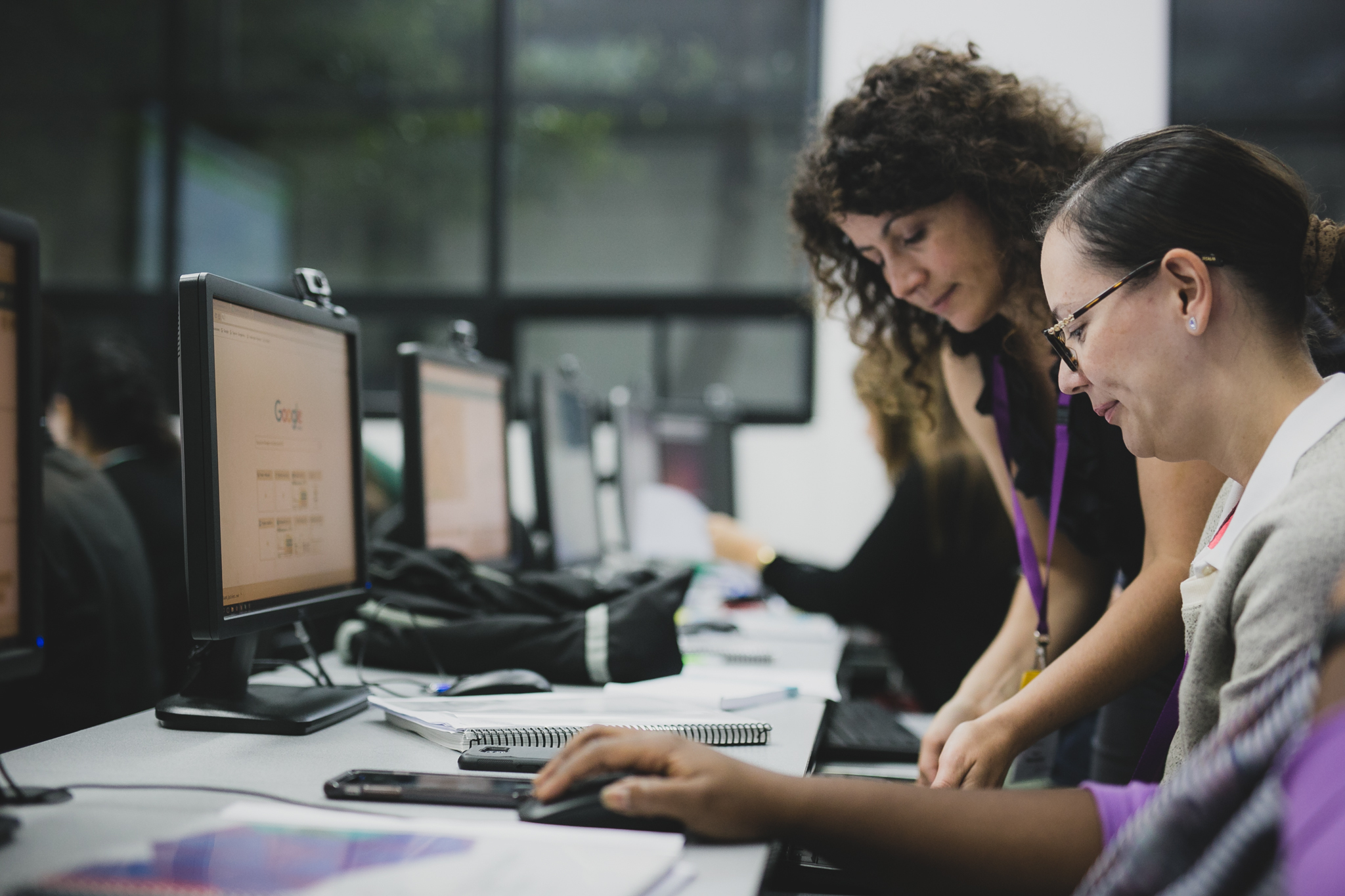 Learners in computer lab with the trainer