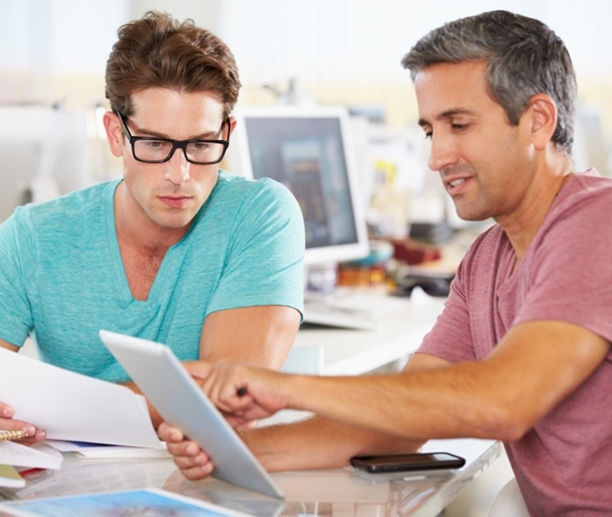 Two students are studying in a classroom 