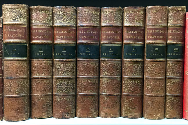 Book spines of the Wellington Dispatches