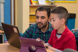 Child learning to code