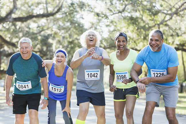five older mixed race runners