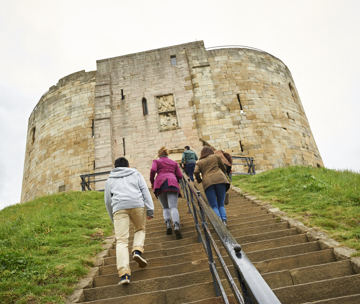 Copyright John Houlihan - Steps to Clifford's Tower in York being climbed