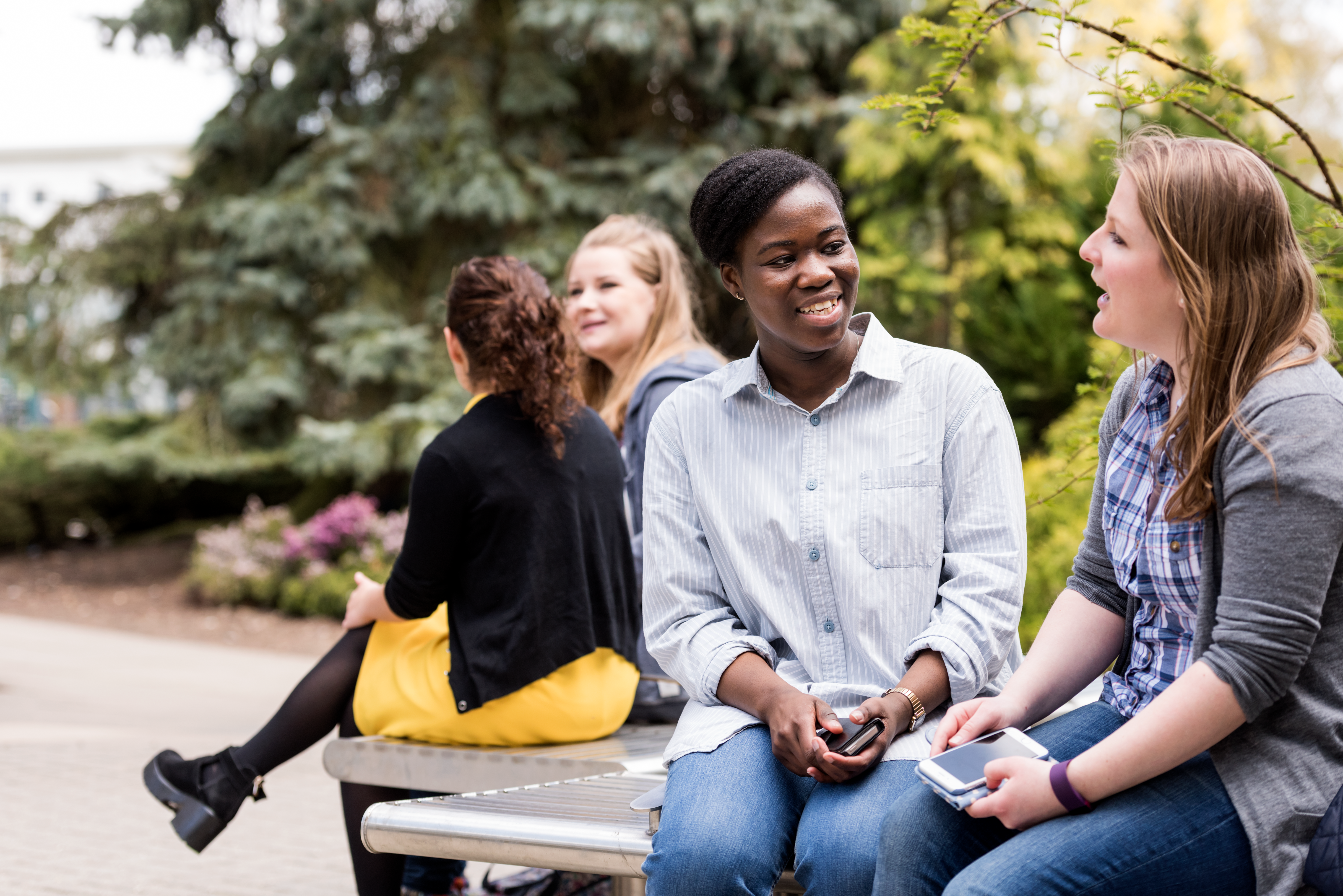 Students having a conversation