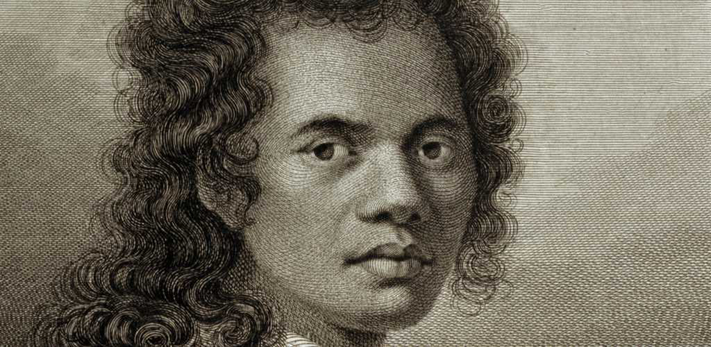 Omai, or Mai, a young Raiatean who joined the Adventure and was the first Polynesian to visit England. Engraving after a portrait by William Hodges. Portrait engraving of Omai, or Mai, with striking dark curls. The young Raiatean joined Captain Cook's second voyage, onboard the Adventure and was the first Polynesian to visit England. Engraving is after a portrait by William Hodges.