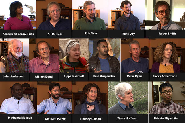headshot images of all the researchers presenting on the course