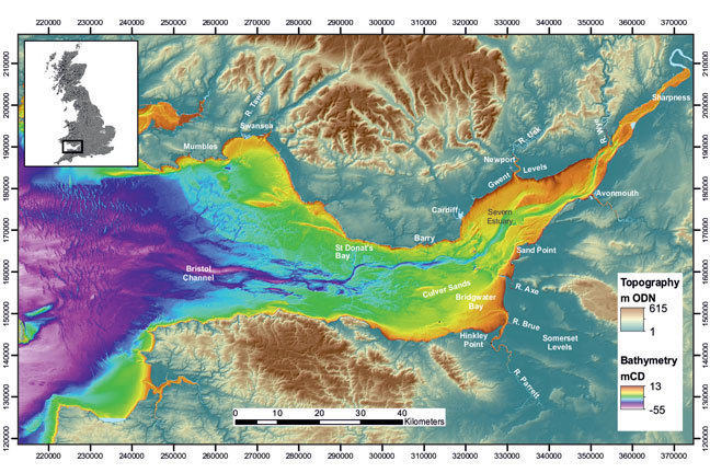 UKHO bathymetry of the Bristol Channel and Severn Estuary