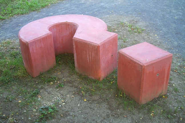 bench in the shape of a question mark