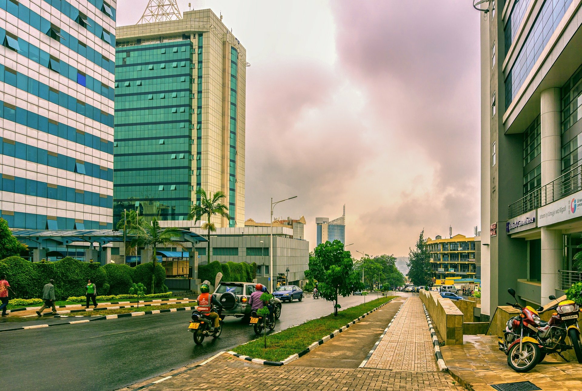 A picture of a street view of Rwanda