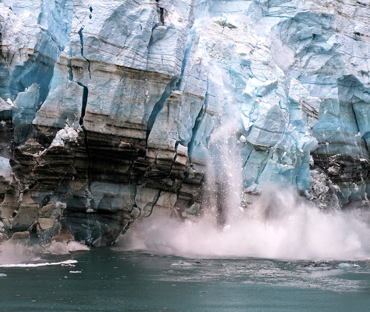 A crumbling ice-shelf