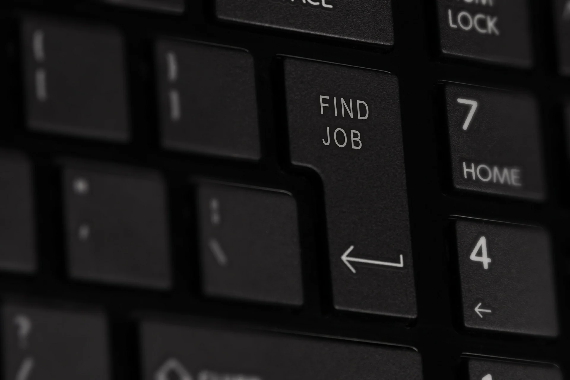 Keyboard with key 'find job'