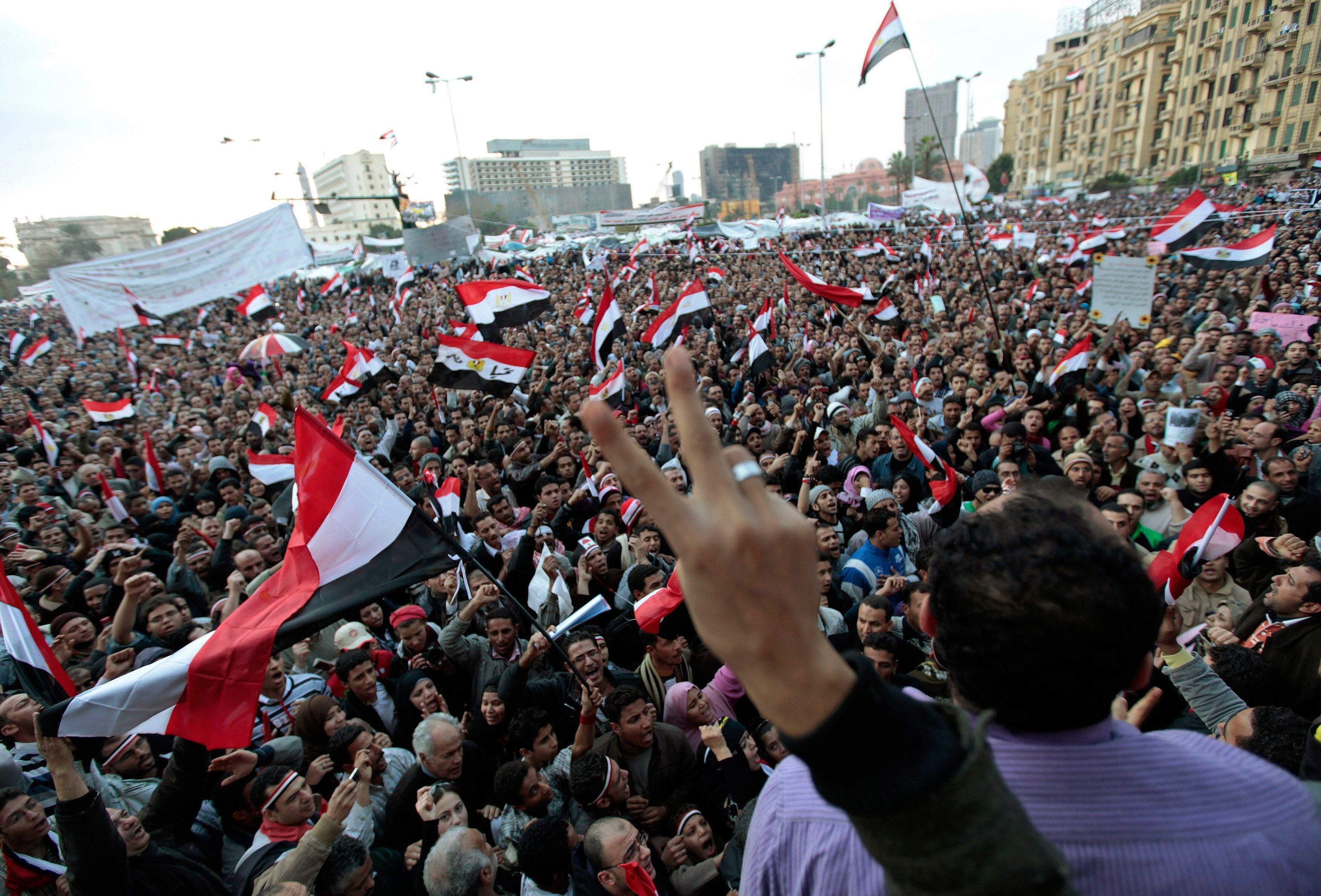 Protesters in Cairo’s Tahrir Square, February 2011