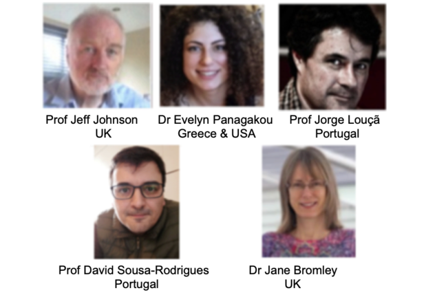 Photos of Jeff Johnson, Evelyn Panagakou, Jorge Louçã, David Sousa-Rodrigues and Jane Bromley