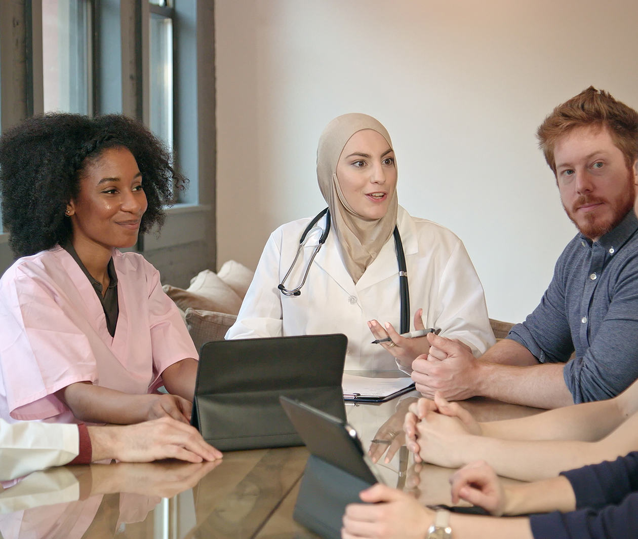Medical and administration team meeting