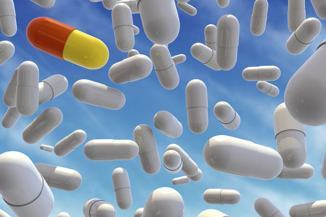 A pill separate from other pills
