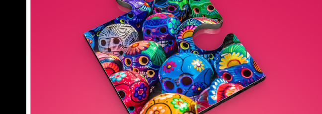 Painted skulls from the day of the dead in Mexico Dia de los Muertos