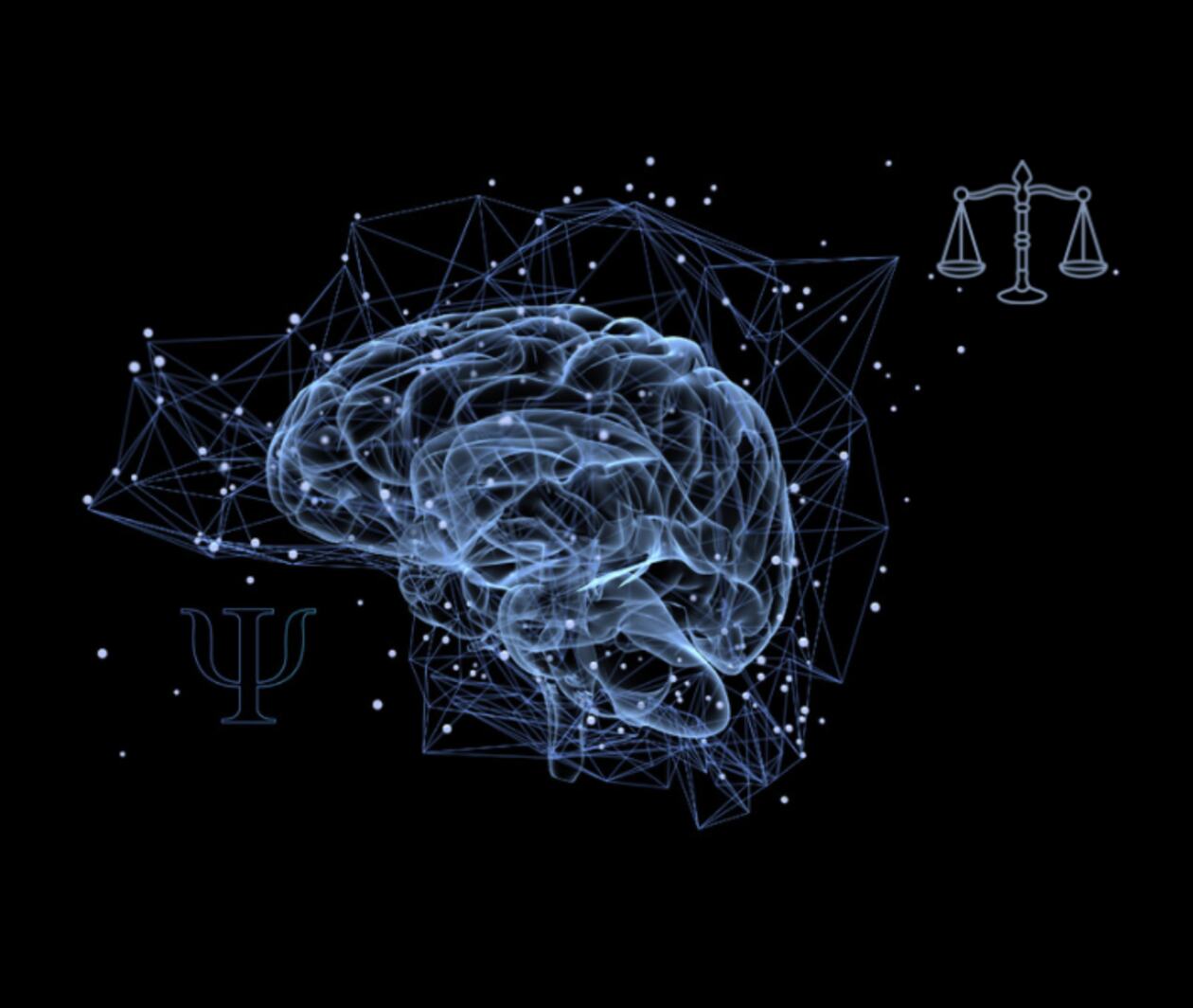 illustration of a brain hovering above a gavel