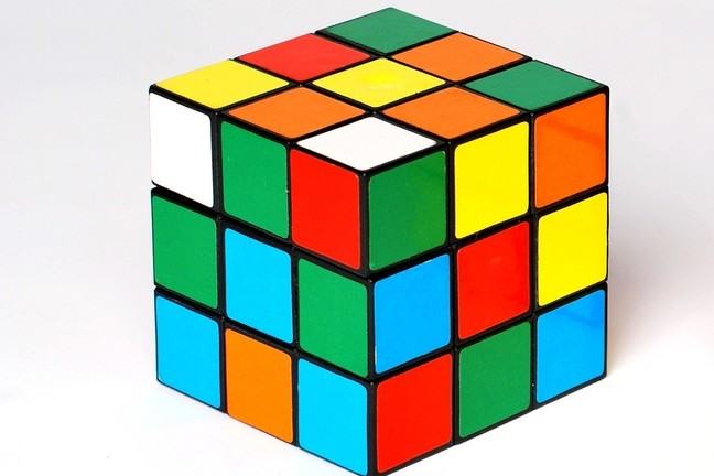 An unsolved Rubik's cube