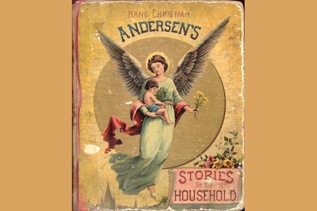 Image showing the cover of a book portraying an angel holding a small child