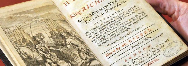 Professor Jonathan Bate holding reference to William Shakespeare's Richard III