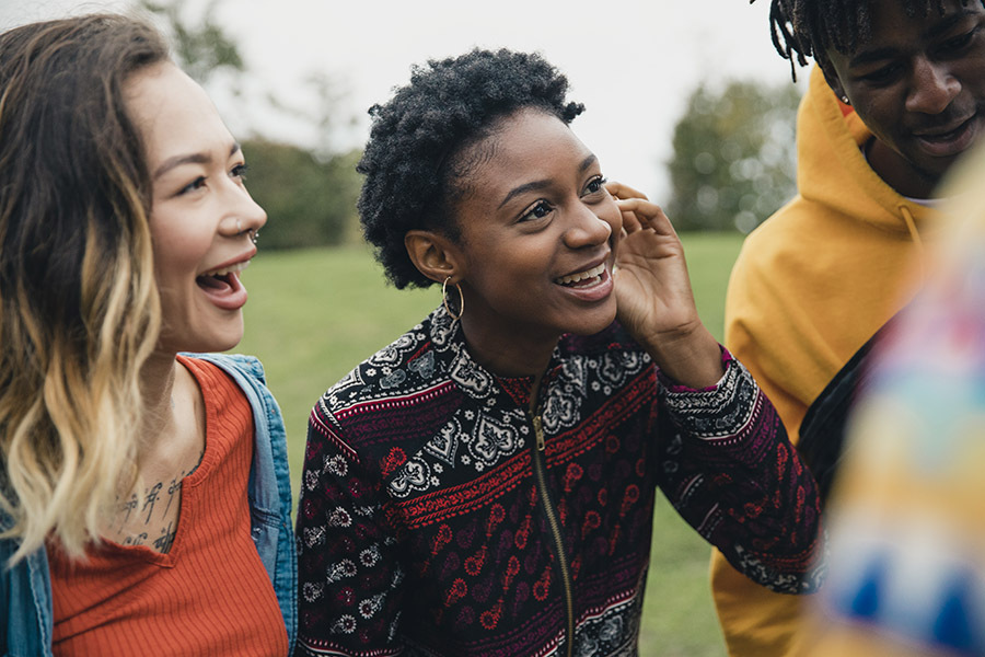 Group of young people smiling