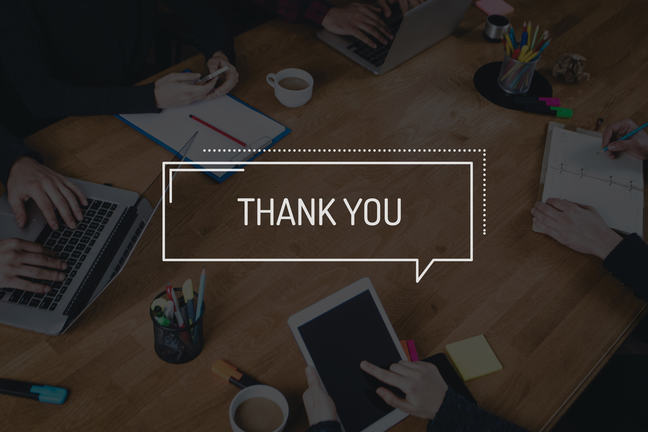Thank you message