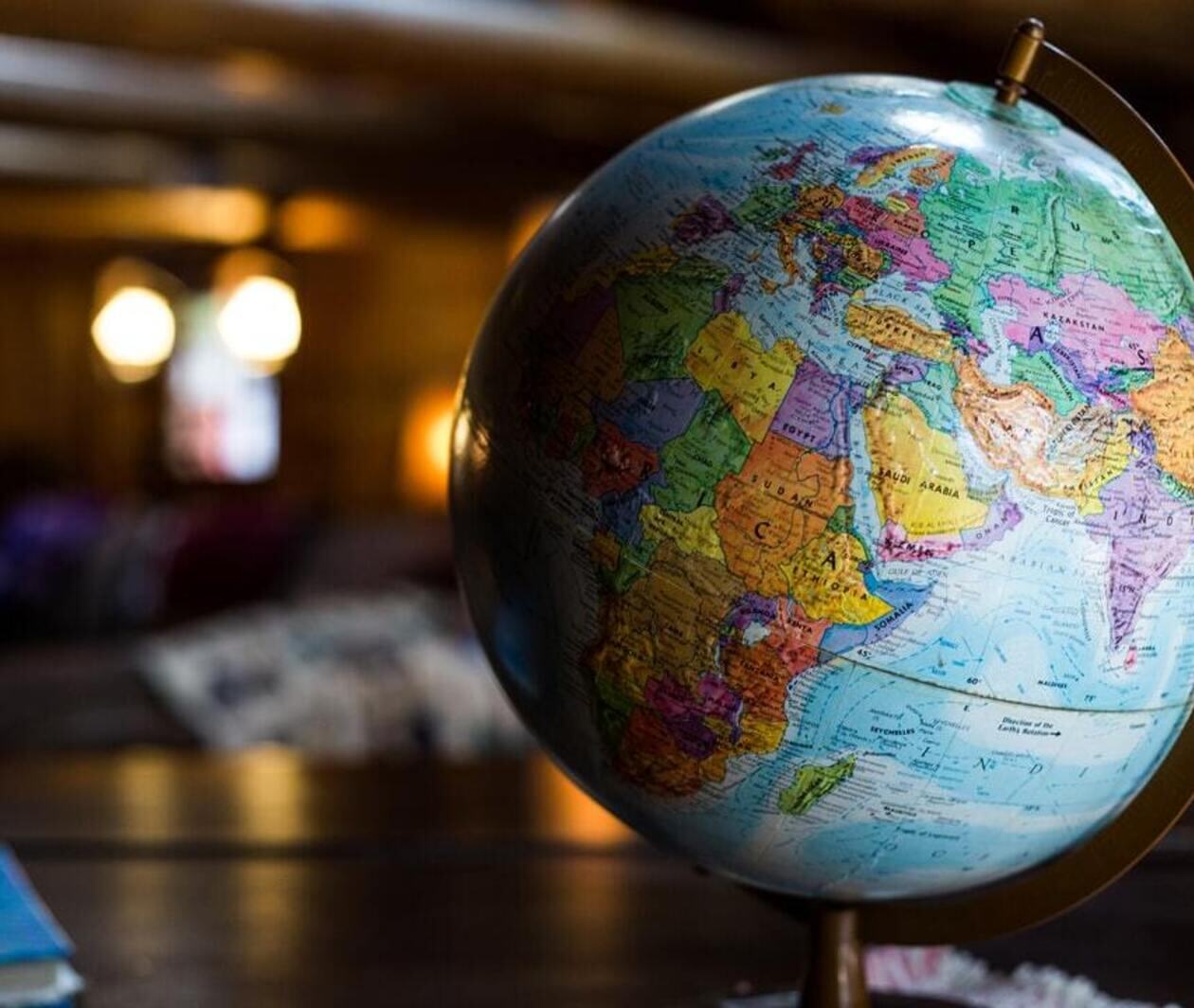 A photo of a globe