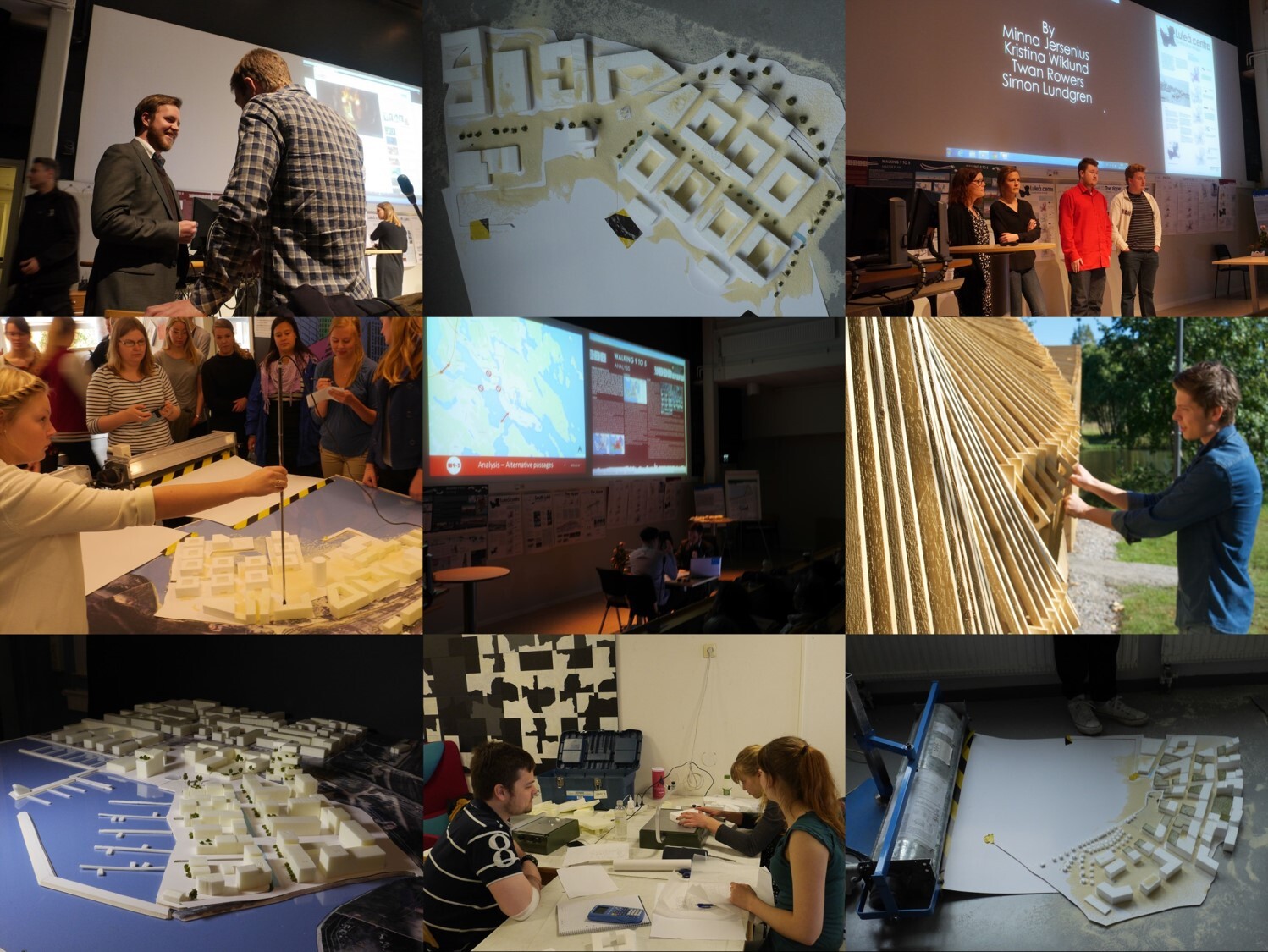 Collage of students working in urban design projects