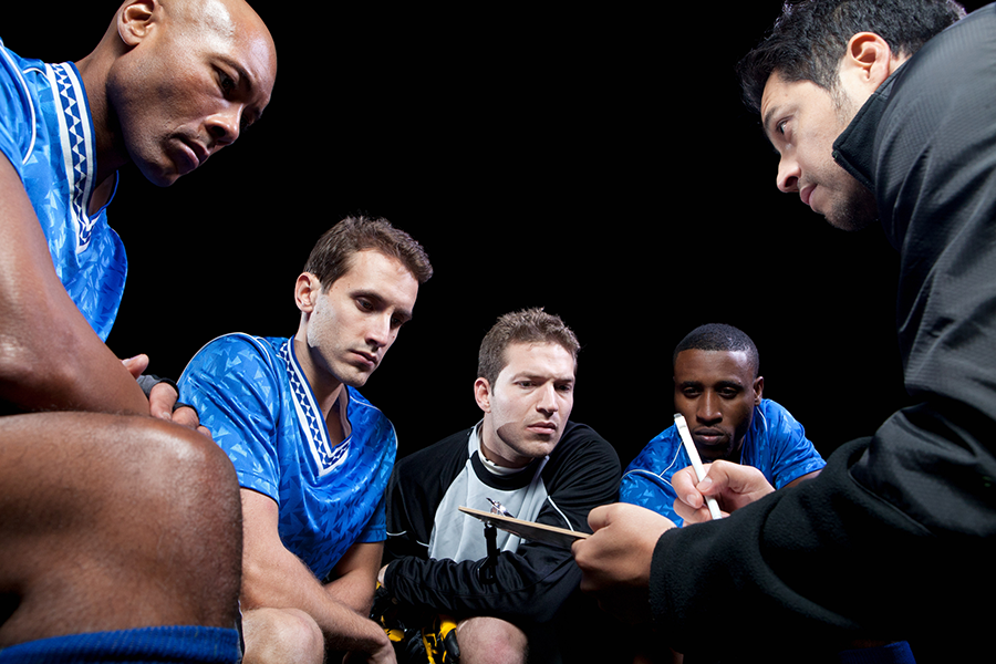 Soccer team planning game with coach