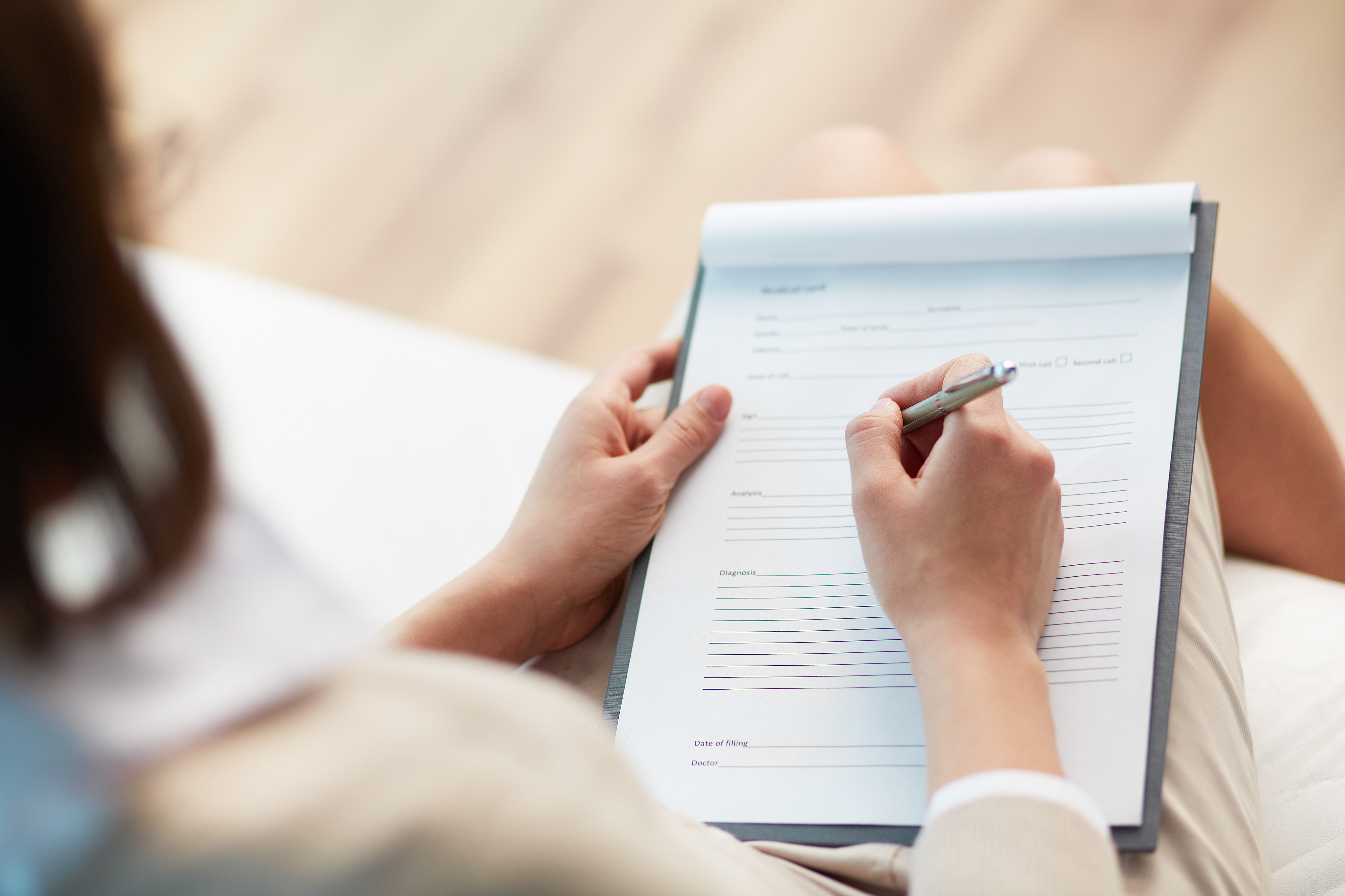 Girl reading a file