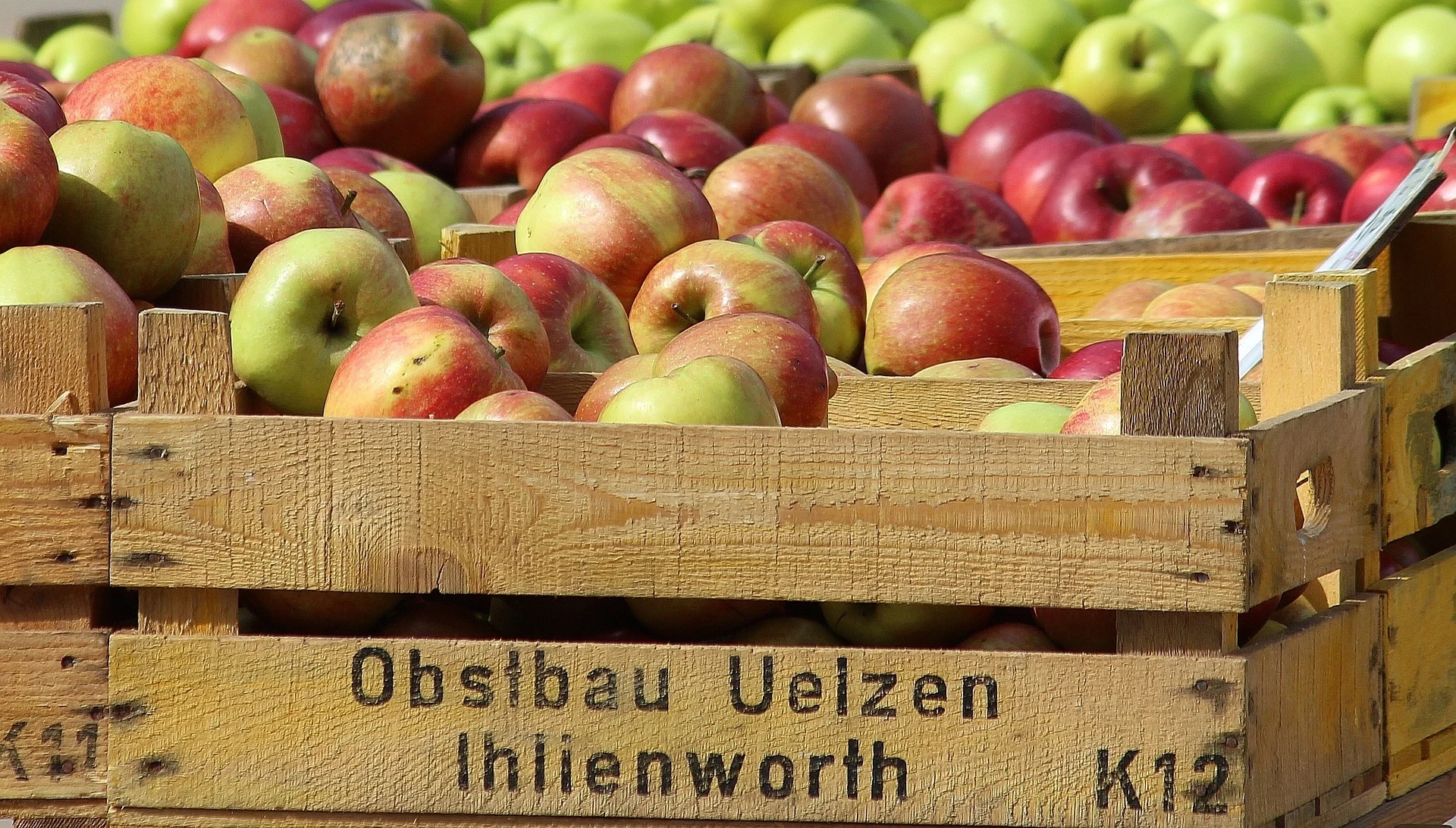 A crate of apples