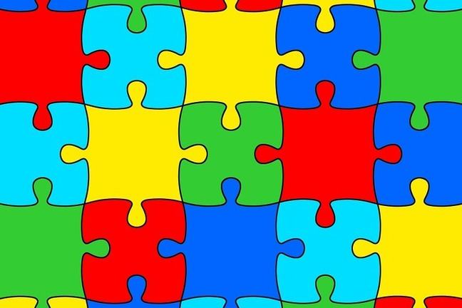 Multi-coloured jigsaw puzzle