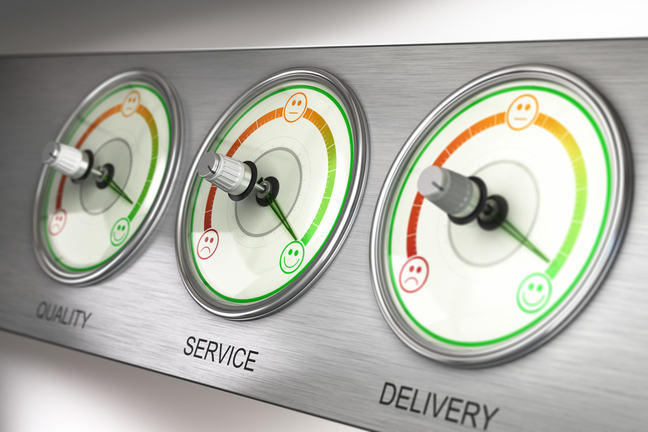 Quality, Service and Delivery dials