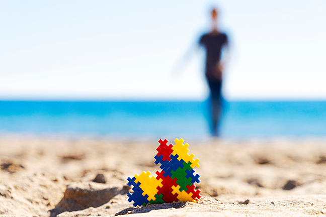 puzzle on beach