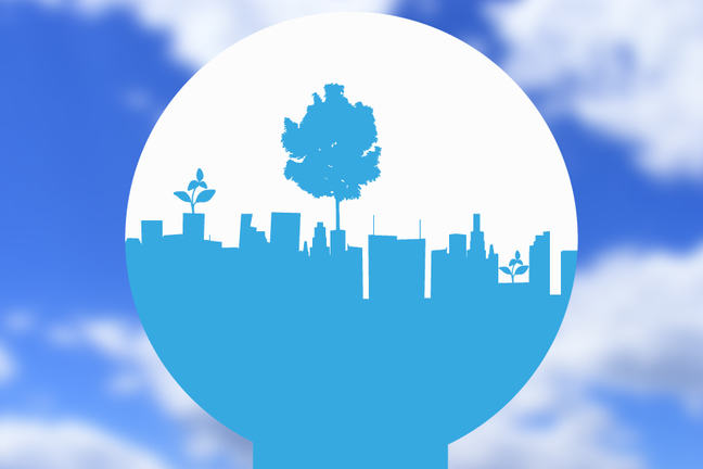 city and nature silhouette