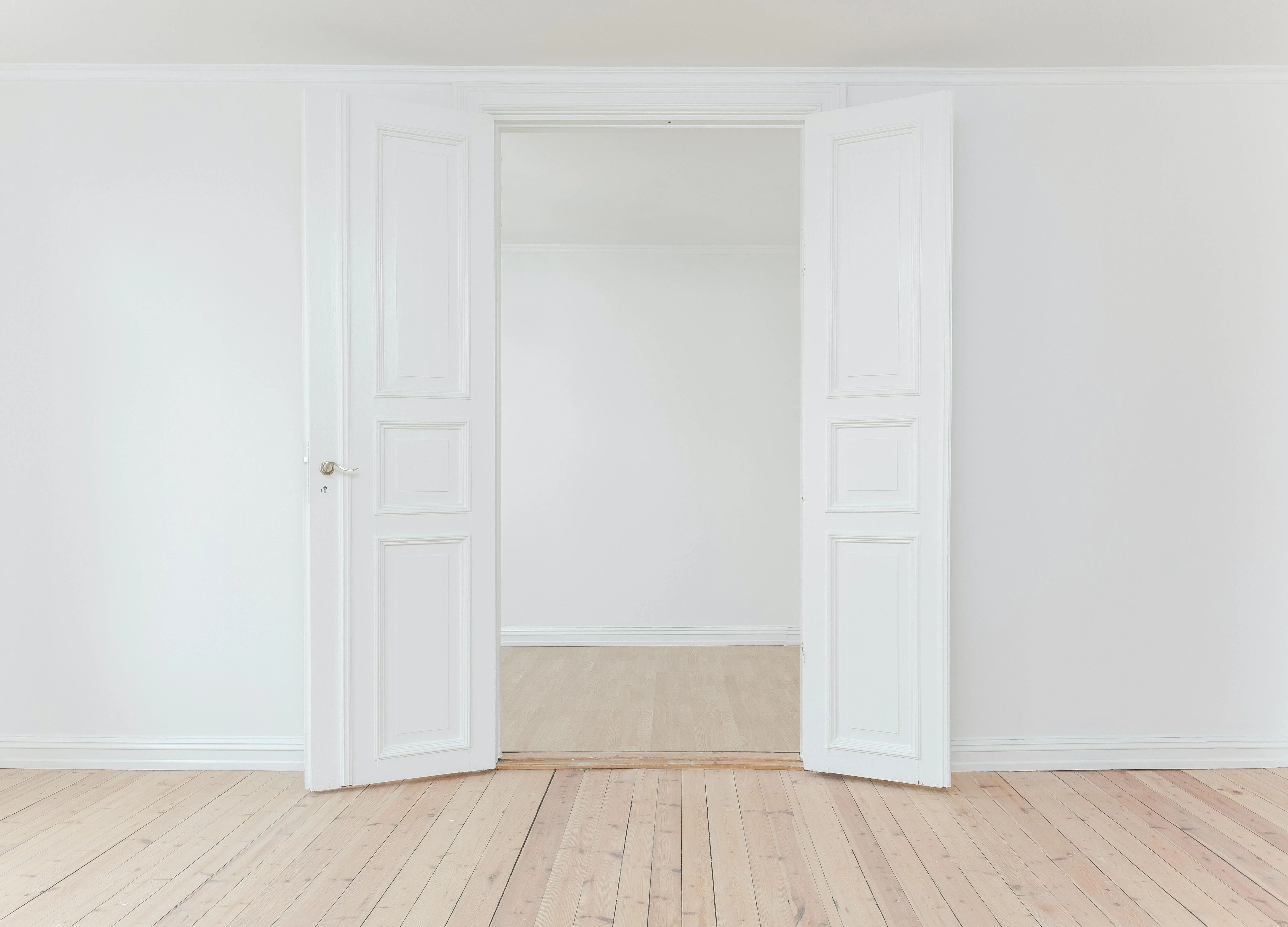 Door in white room