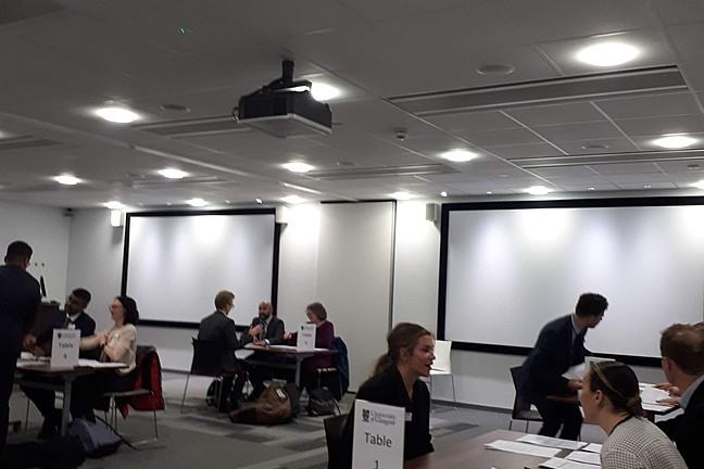 Room with 4 separate interview stations