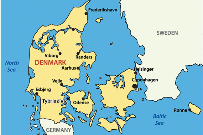 Map of location of Tybrind Vig