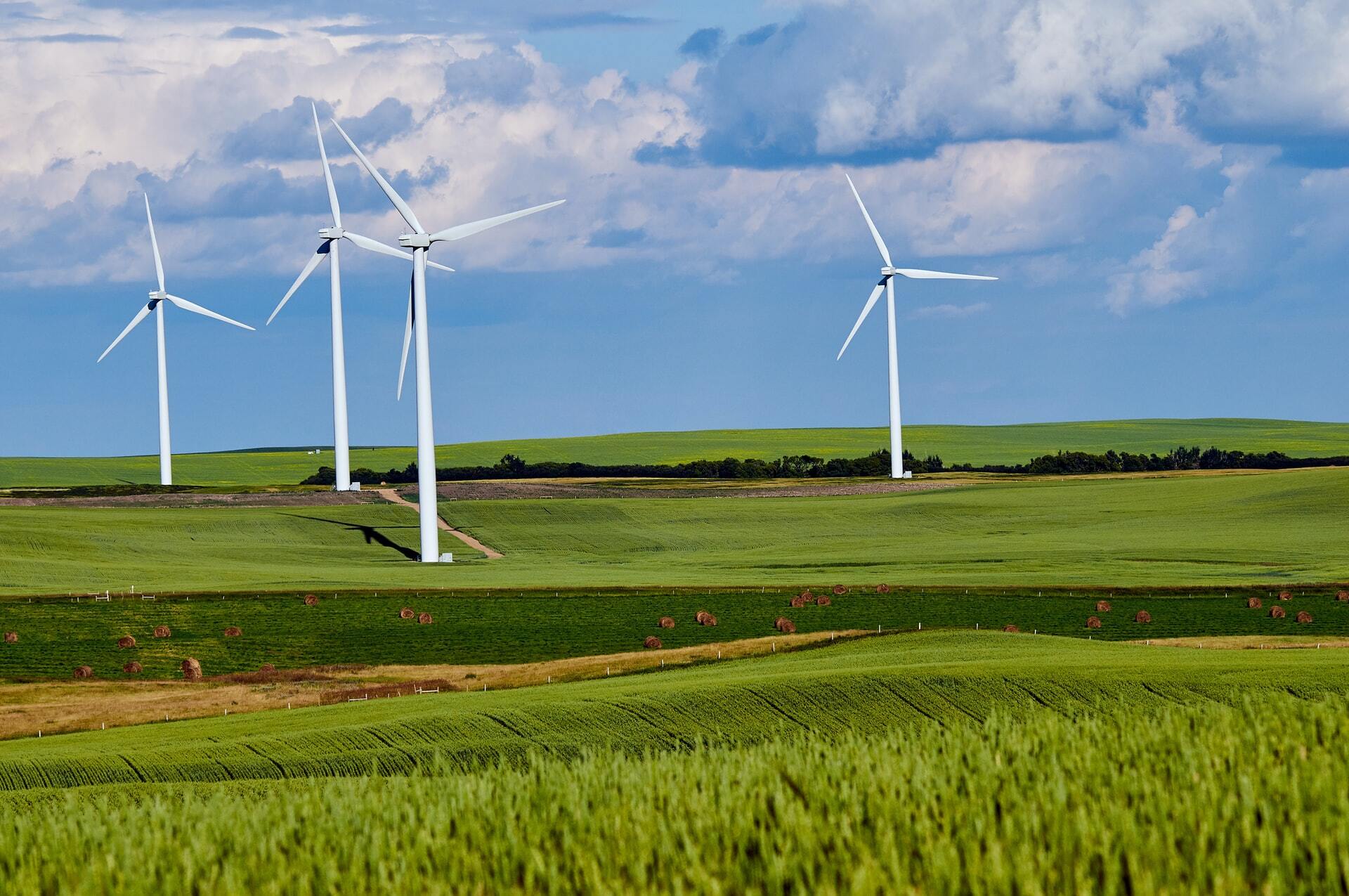 Windmills in a valley