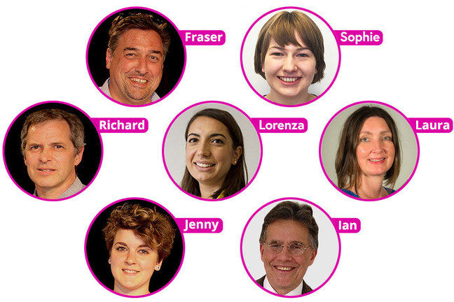 Members of the team Richard, Fraser, Jenny, Laura, Rachel, Sophie and Ian
