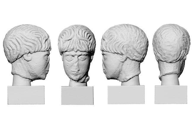 A laser scan of the head of Roman Celtic god Antenociticus, local to the Roman Wall.