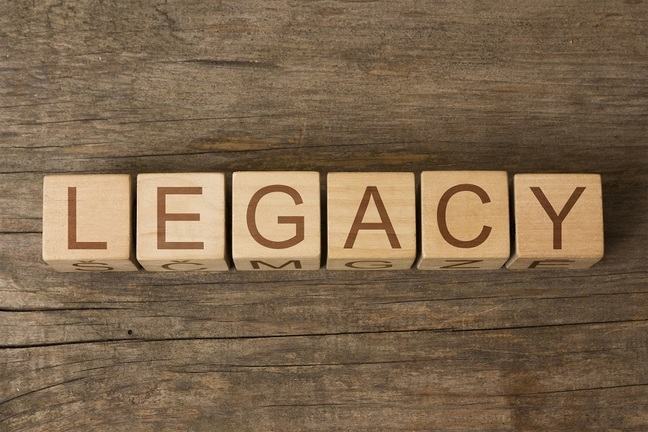 Wooden blocks with letters spelling Legacy