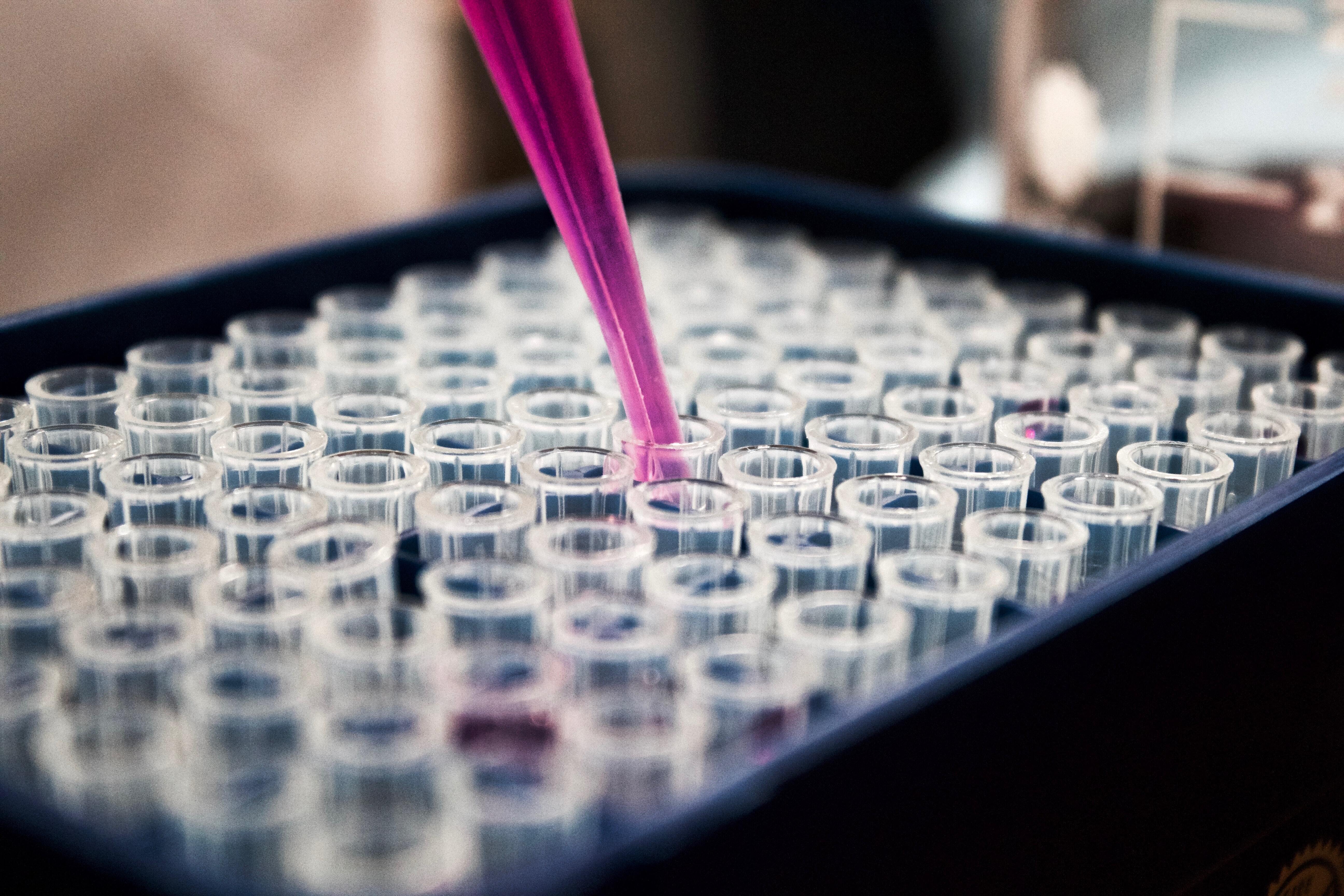 refill of liquid on tubes in laboratory