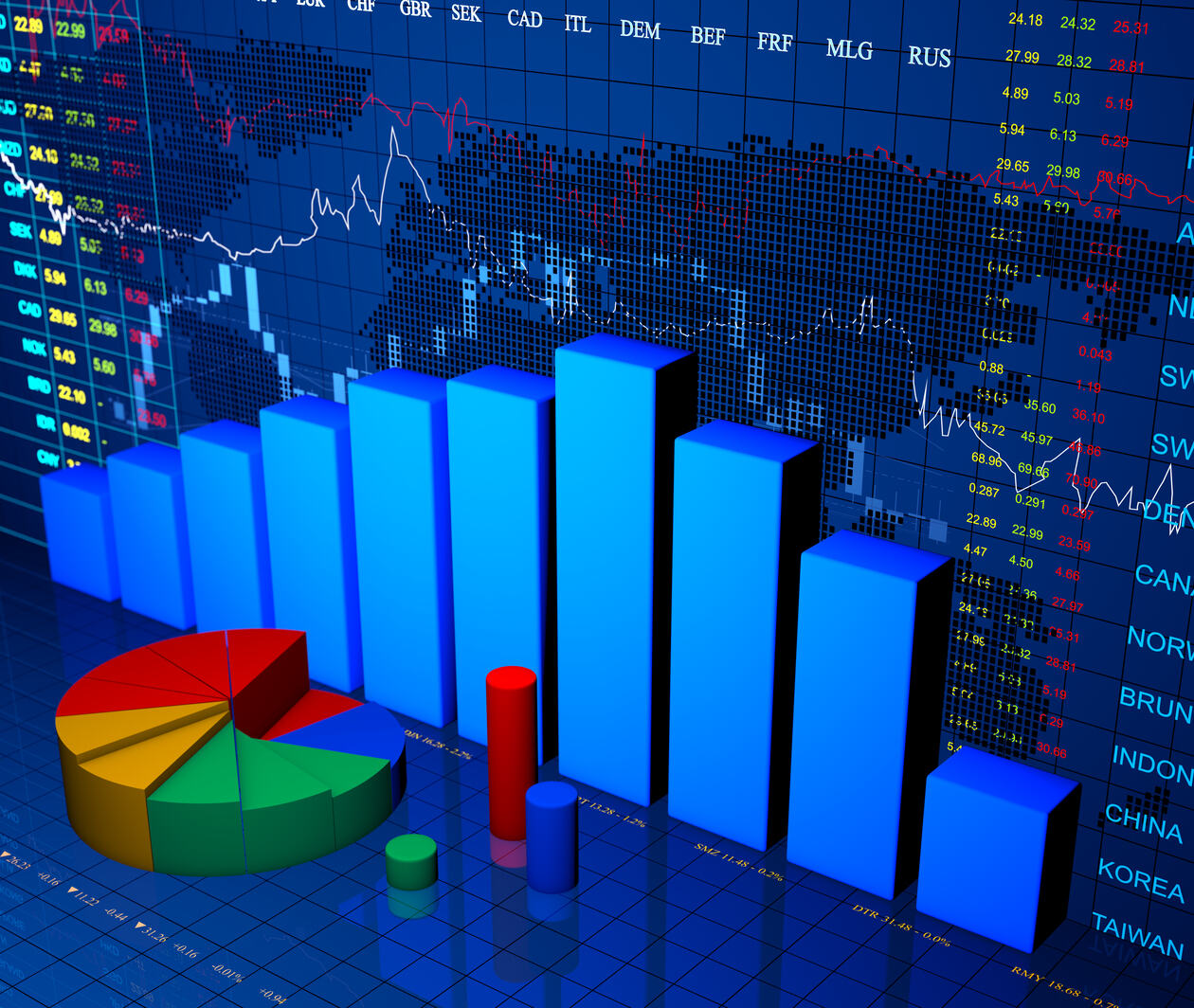 an illustration of graphs and spreadsheets