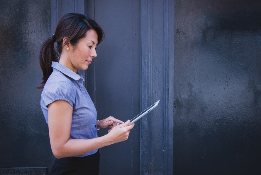 Woman with a tablet